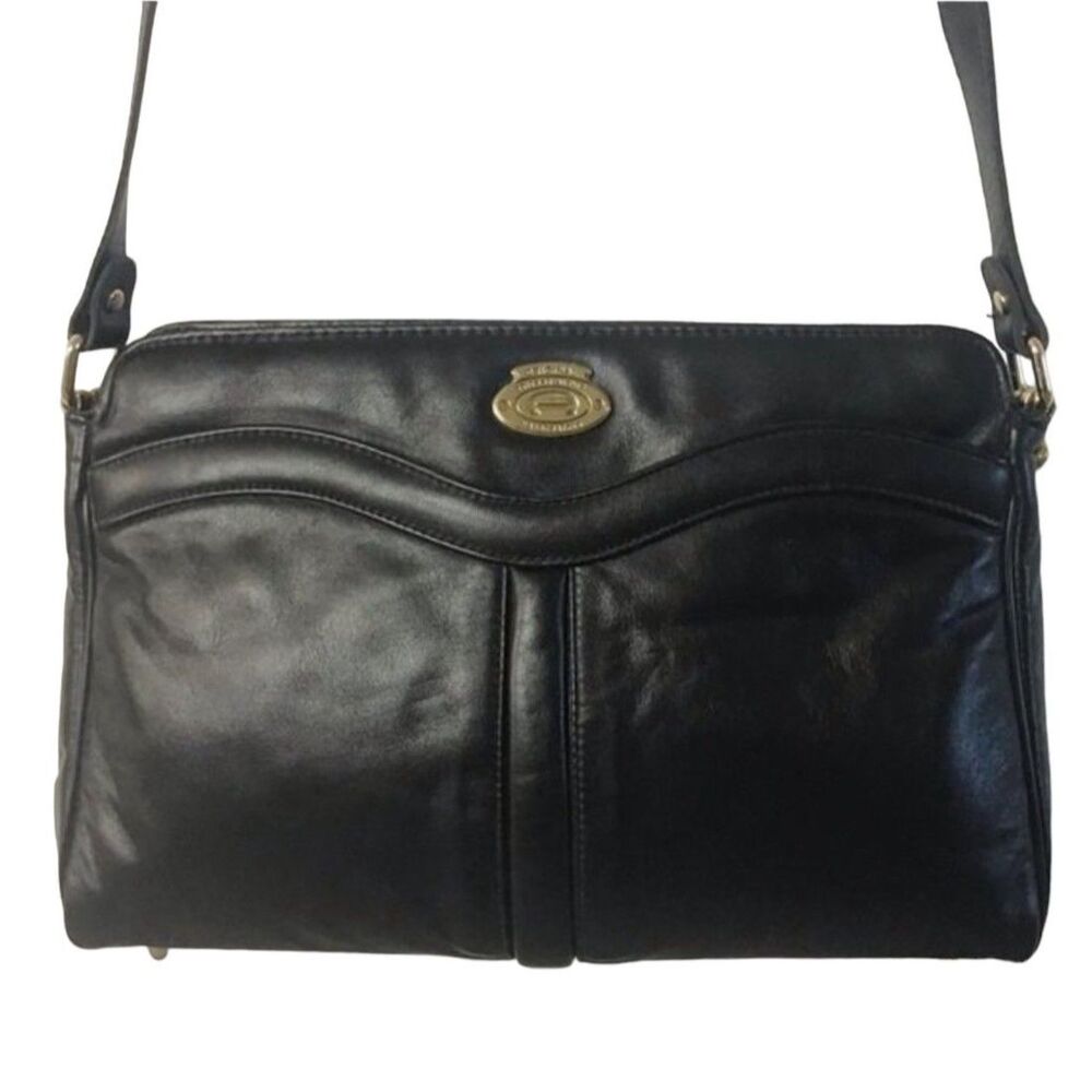 Vintage Designer Etienne Aigner Black Soft Leather Shoulder Handbag